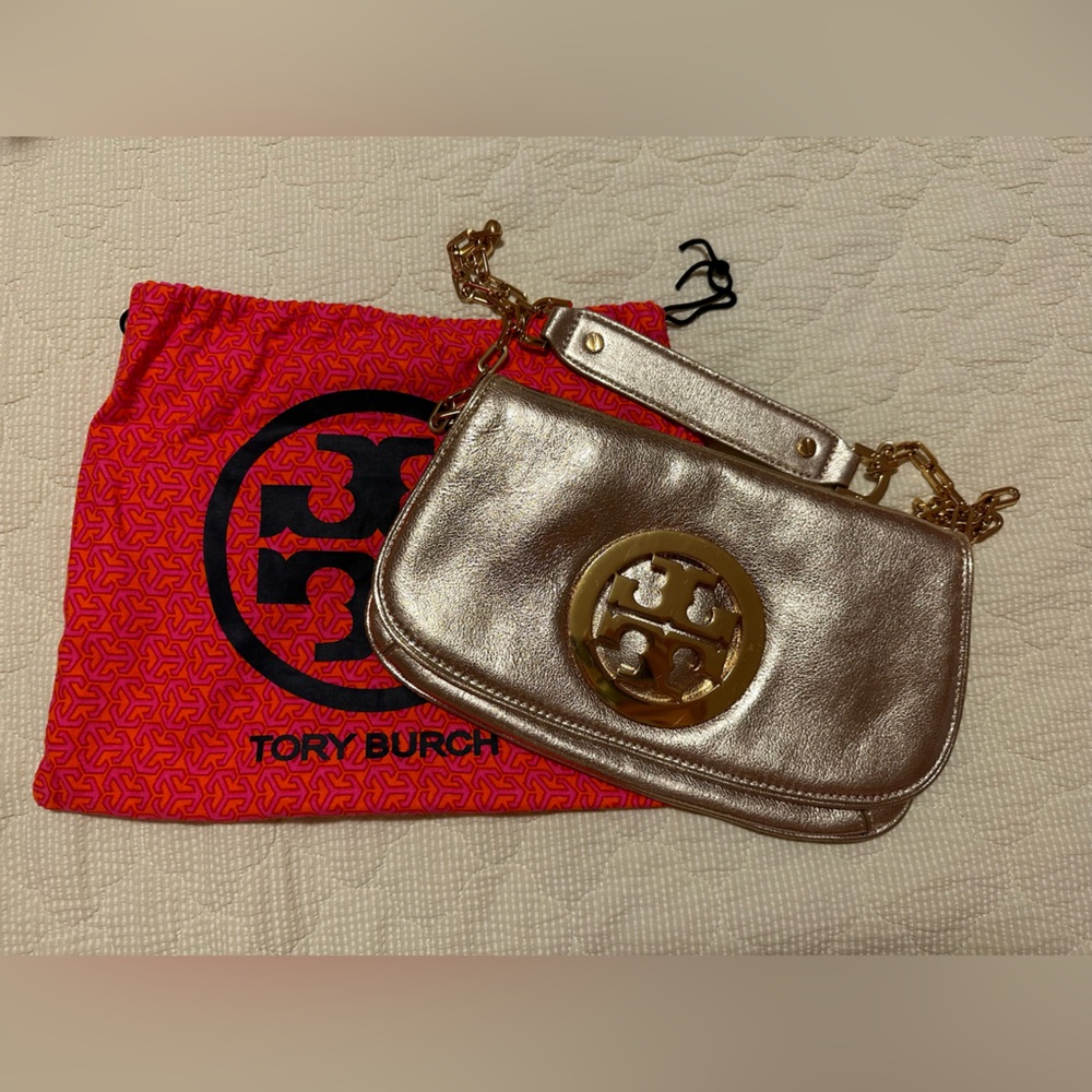 Tory Burch Gold Metallic Crossbody Bag